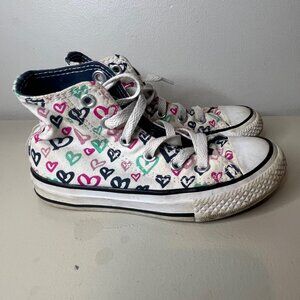 Converse Kids High-Top Heart Print Sneakers - Size 11